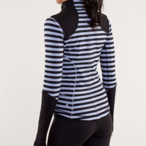 Lululemon Forme Striped Black Purple Jacket Size 12 Zip Front Lulu - Picture 2 of 13